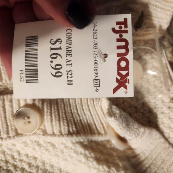 Jessica Simpson Cream Textured Cardigan - Picture 5 of 5